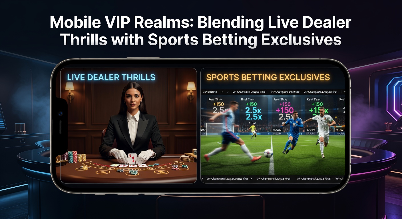 VIP-Spieler tippt auf Smartphone-Bildschirm mit Live-Fußballwette und Dealer-Roulette im Split-Screen