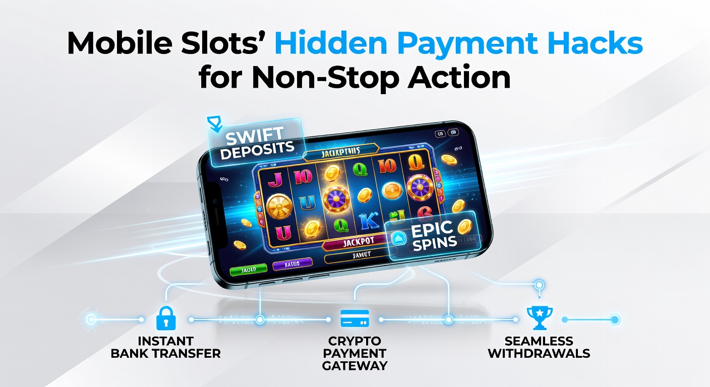 Detaillierte Grafik von Zahlungsmethoden auf einem Mobile-Slot-Bildschirm, mit Icons für E-Wallets, Crypto und Instant-Transfer